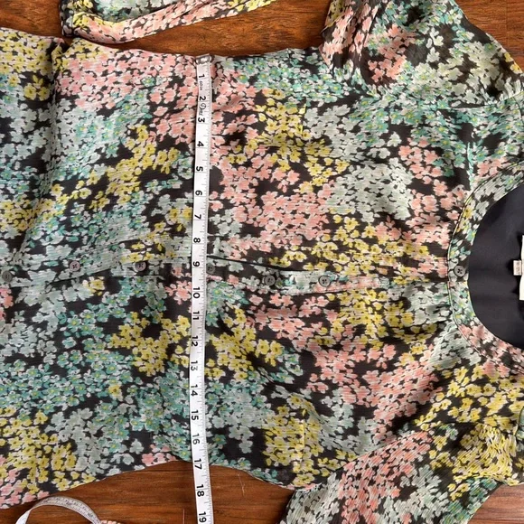 floral print midi button-down shirt dress flowy spring - Picture 7 of 11